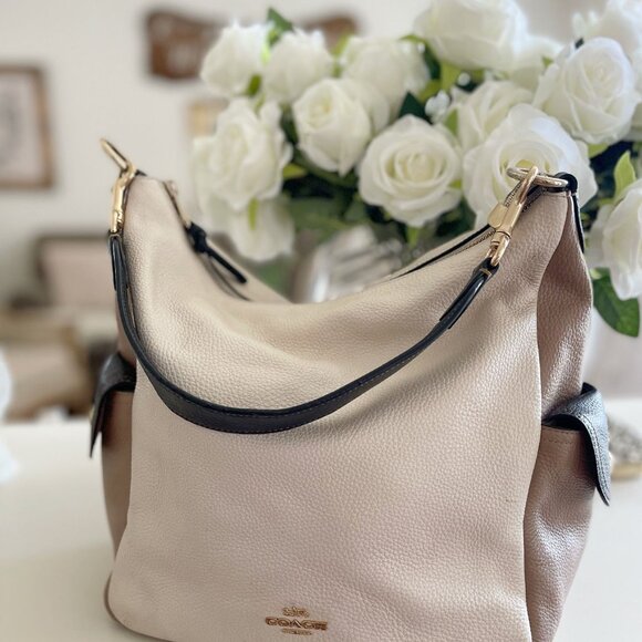 Coach Authentic Pennie Colorblock Pebbled Leather Shoulder Bag EUC - Picture 4 of 7